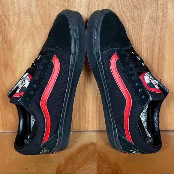 Womens 8.5 Vans Off The Wall Old Skool Mickey Mouse Club Black Red - Picture 6 of 8